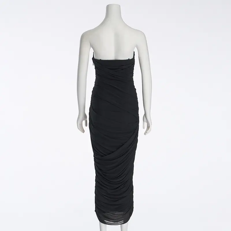 Strapless Mesh Gown Evening Gown Prom Dress