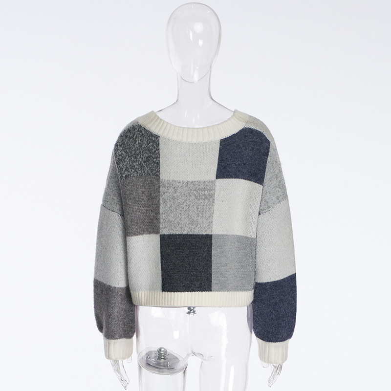 Women's Color Block Loose Cardigan Sweater