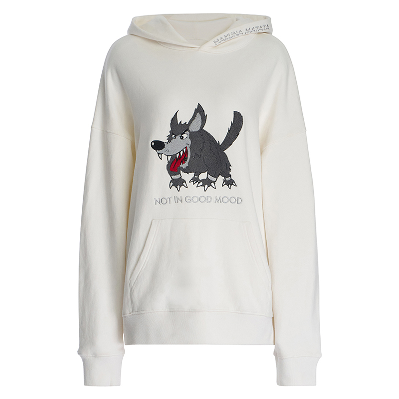 Lazy, Fashionable And Easy To Wear Towel Embroidered Casual Loose Cotton Hoodie