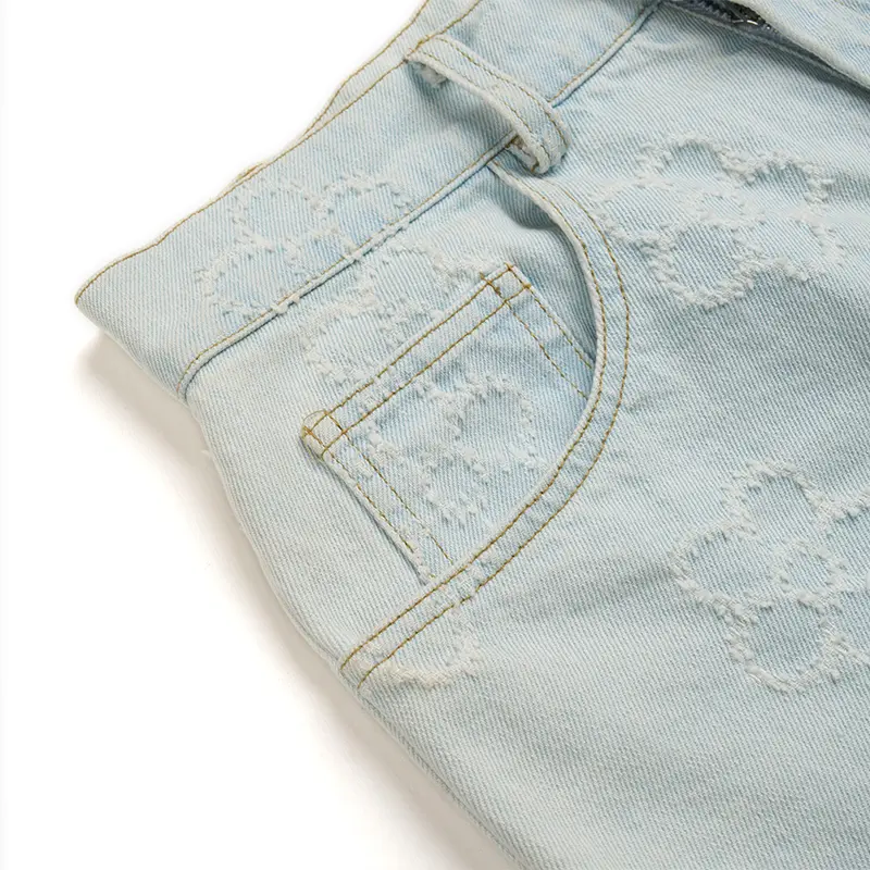 Ladies Casual High Waist A-Line Skirt Versatile Casual Denim Skirt (2)xlx